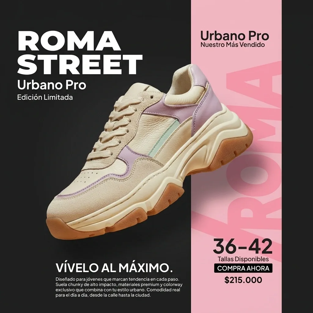 Calzado urbano · pastel